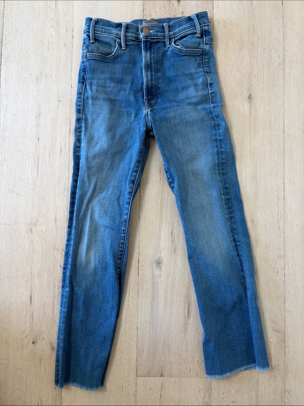 MOTHER Hustler Ankle Fray Size 26 Medium Blue